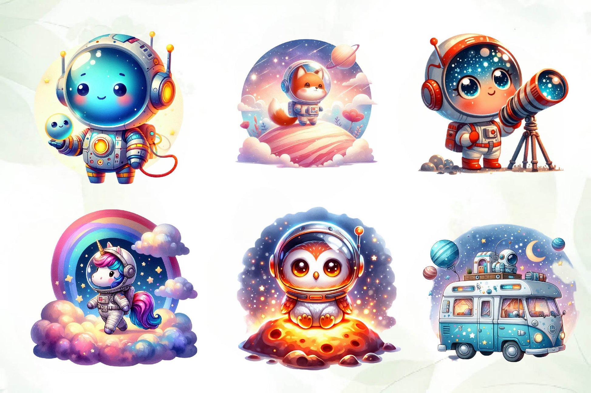Astronaut Space Clipart Bundle - CraftNest - Digital Crafting and Art