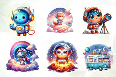 Astronaut Space Clipart Bundle - CraftNest - Digital Crafting and Art