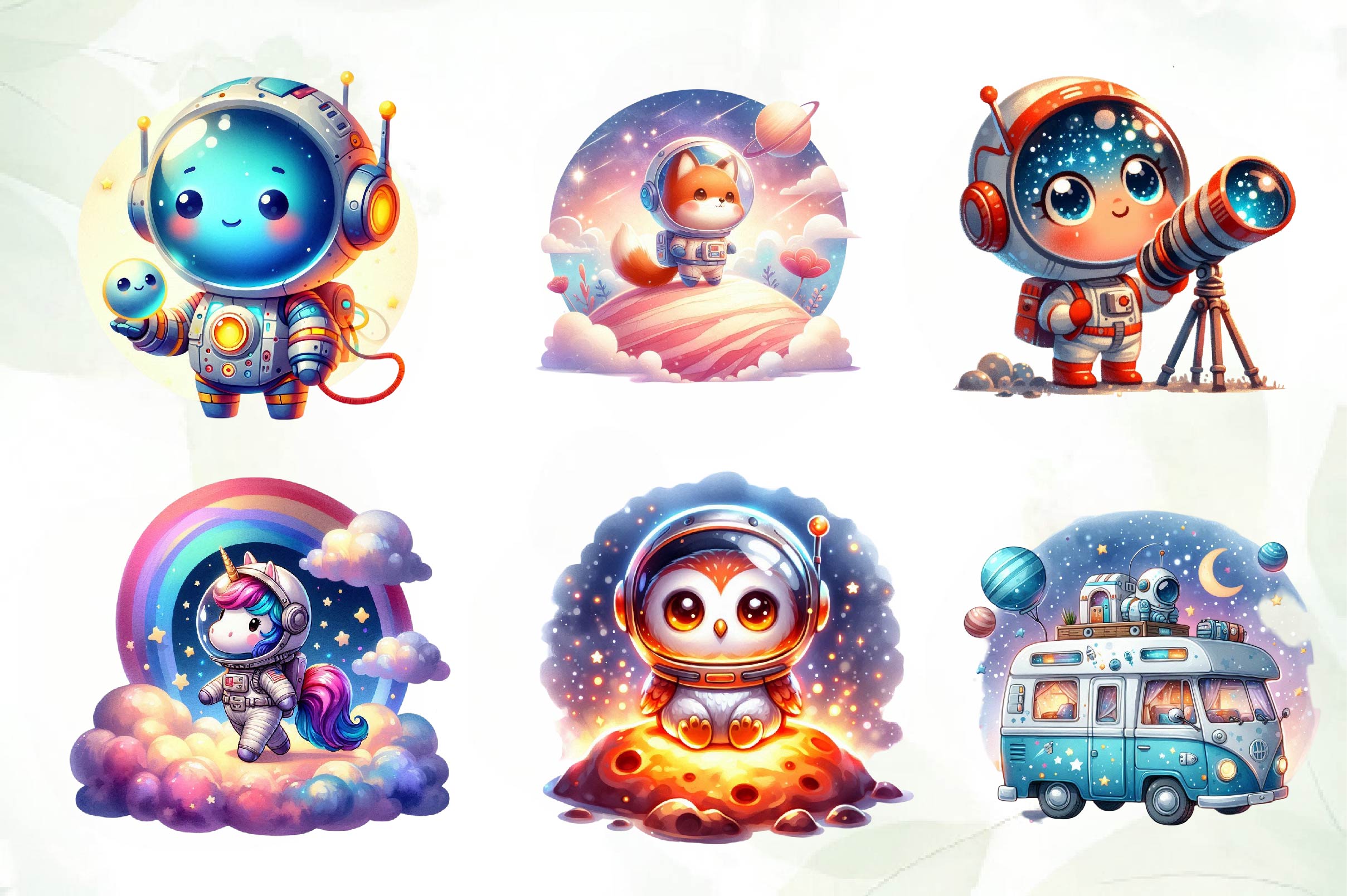 Astronaut Space Clipart Bundle - CraftNest - Digital Crafting and Art