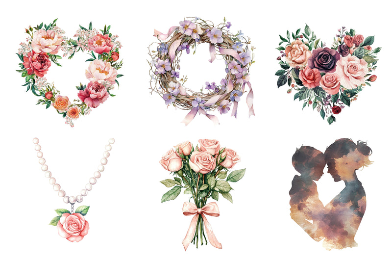 Romantic Mothers Day Clipart Bundle 1 - CraftNest - Digital Crafting and Art