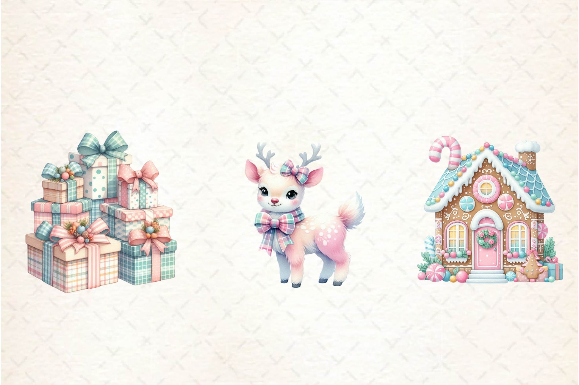 Pastel Preppy Christmas Clipart Bundle - CraftNest - Digital Crafting and Art