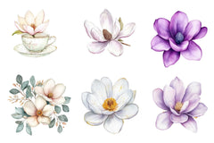 Magnolias Spring Flowers Clipart Bundle - CraftNest - Digital Crafting and Art