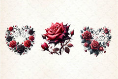 Valentine Gothic Roses Clipart Bundle - CraftNest - Digital Crafting and Art