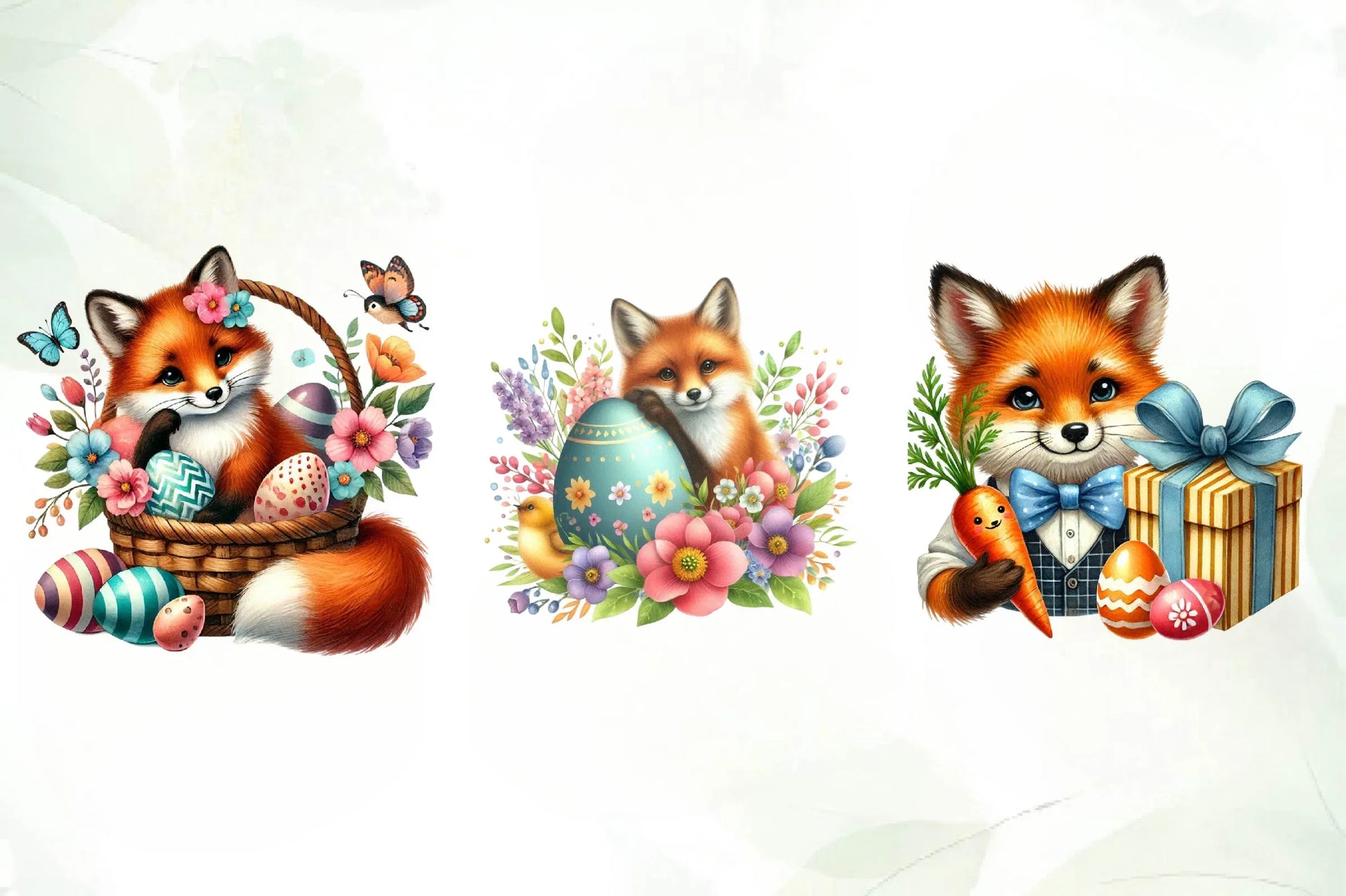 Easter Fox Clipart Bundle - CraftNest - Digital Crafting and Art