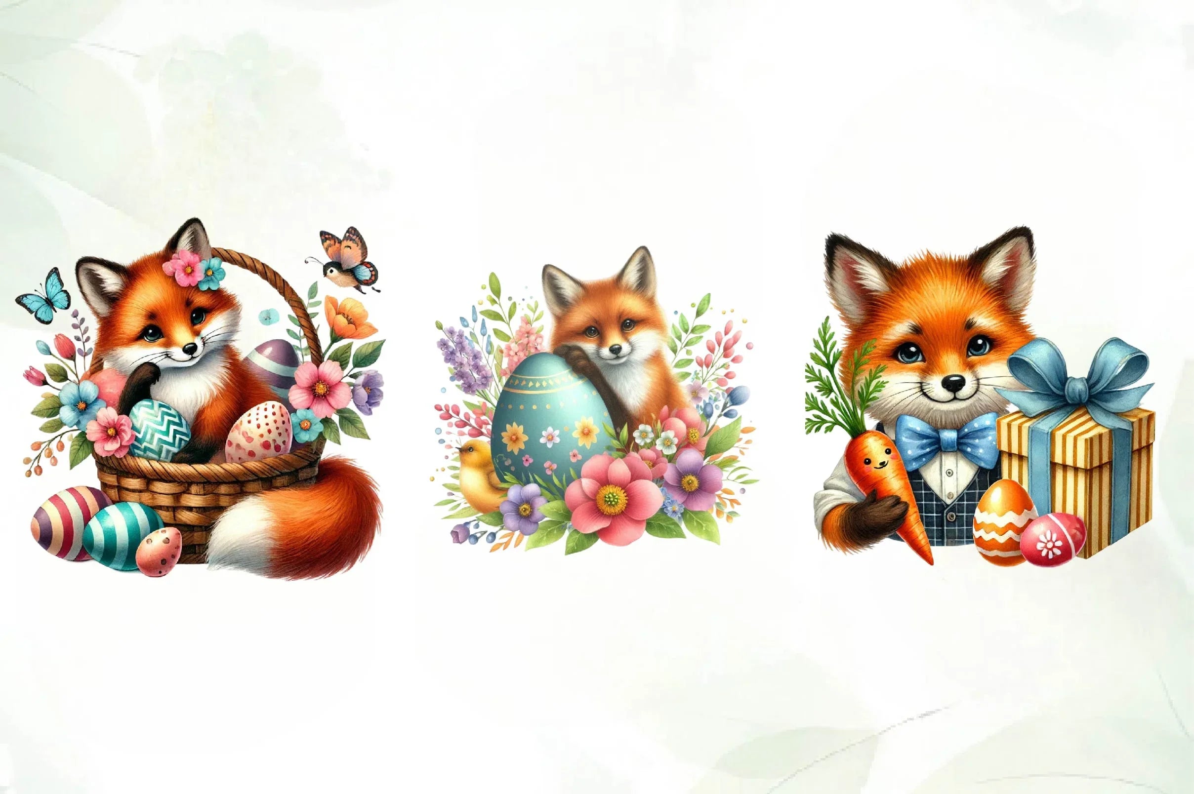 Easter Fox Clipart Bundle - CraftNest - Digital Crafting and Art