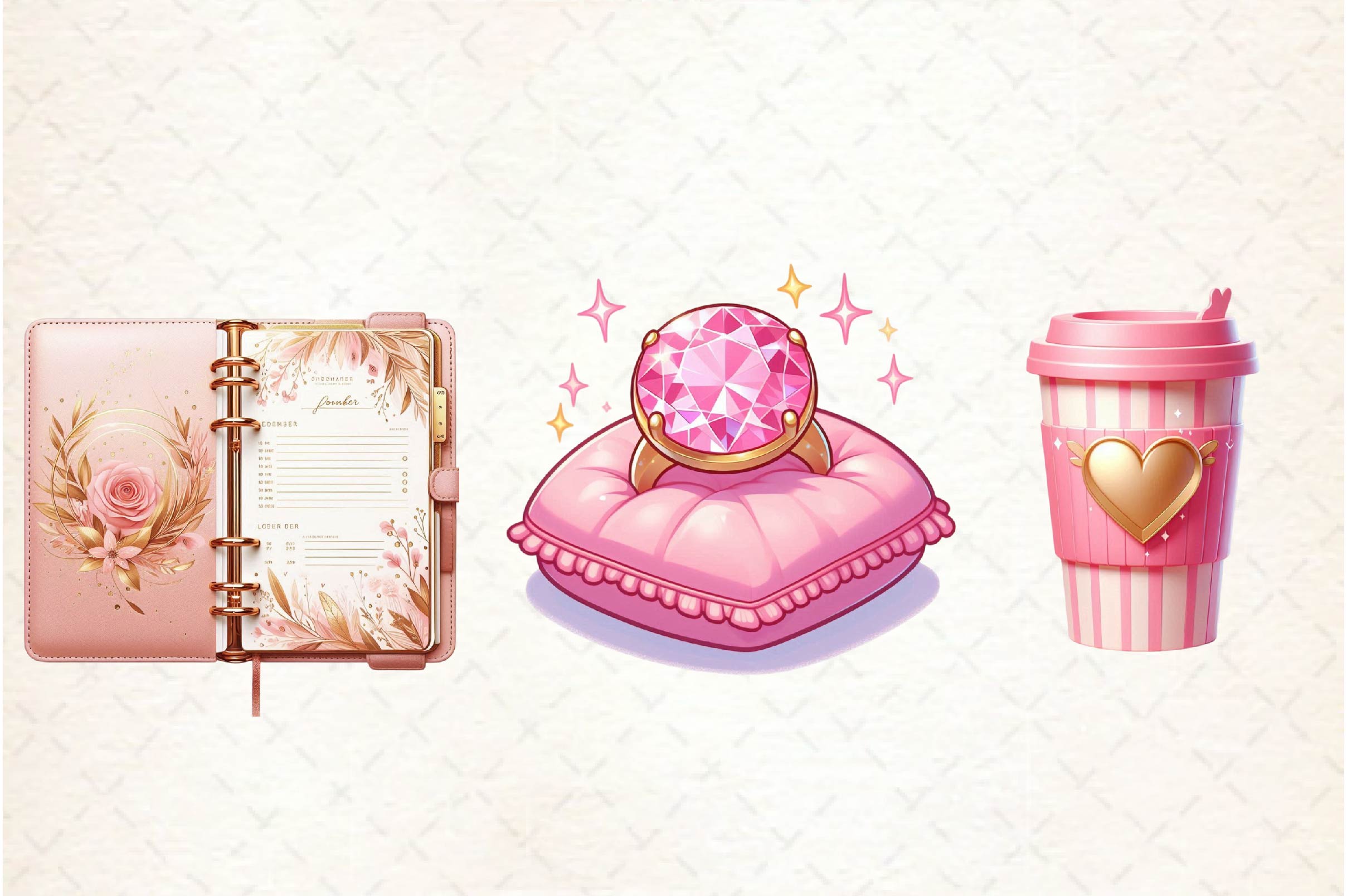 Glam & Pink Planner Clipart Bundle - CraftNest - Digital Crafting and Art