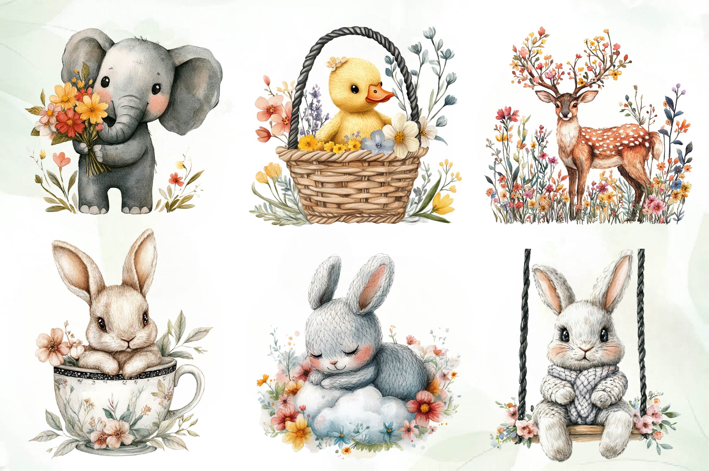 Cute Crochet Easter Animal Clipart Bundle - CraftNest - Digital Crafting and Art