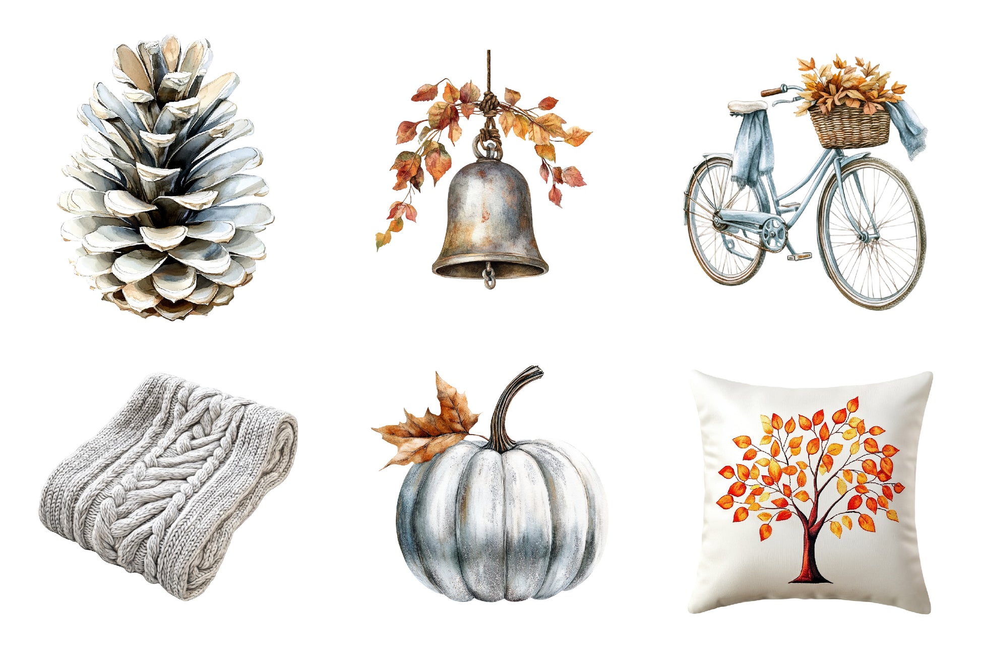 Silver Autumn Clipart Bundle 1 - CraftNest - Digital Crafting and Art