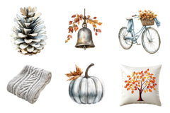 Silver Autumn Clipart Bundle 1 - CraftNest - Digital Crafting and Art