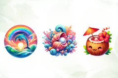 Cute Hawaii Summer Beach Clipart Bundle - CraftNest - Digital Crafting and Art