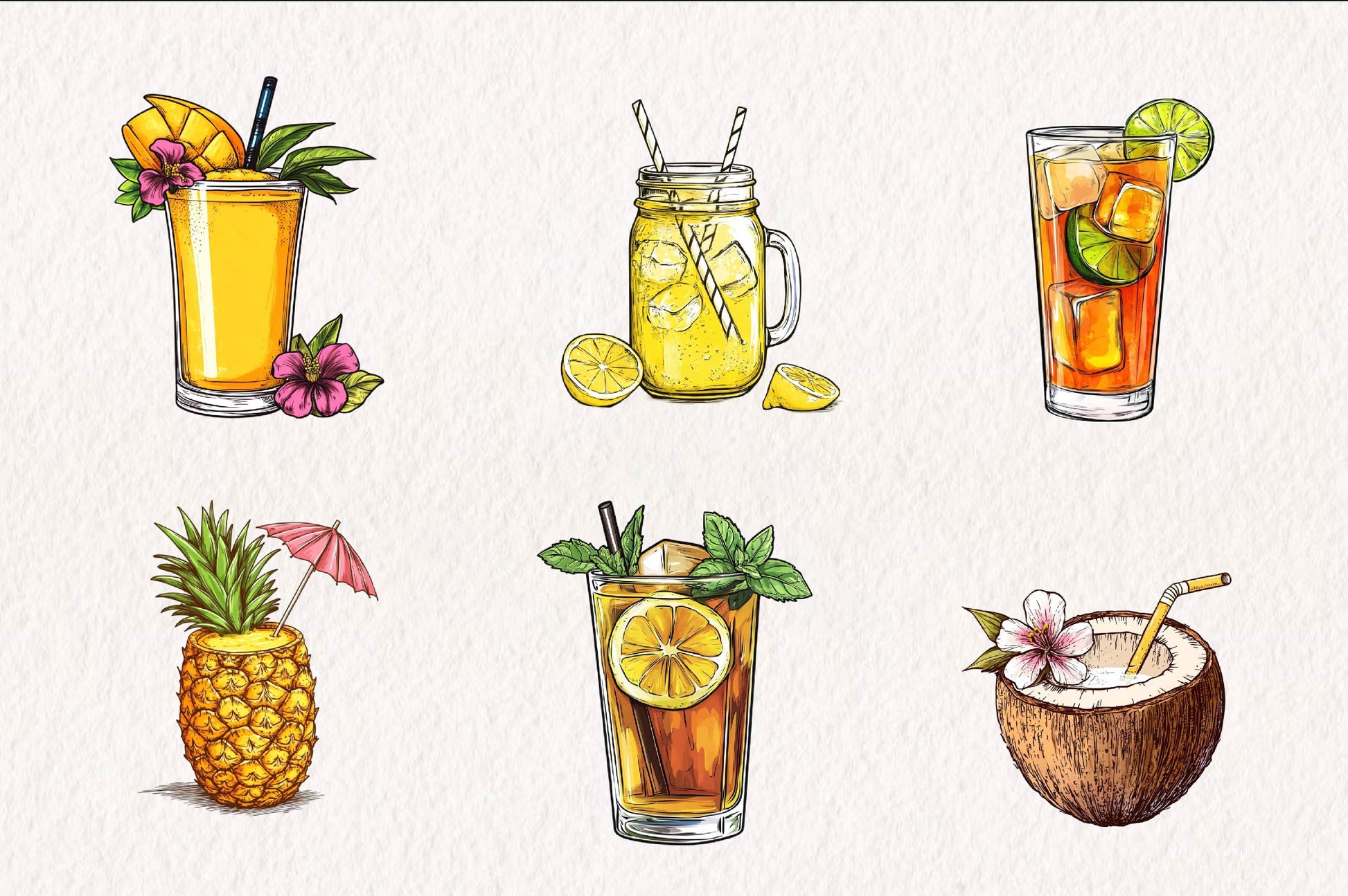 Summer Drink Clipart Bundle - CraftNest - Digital Crafting and Art