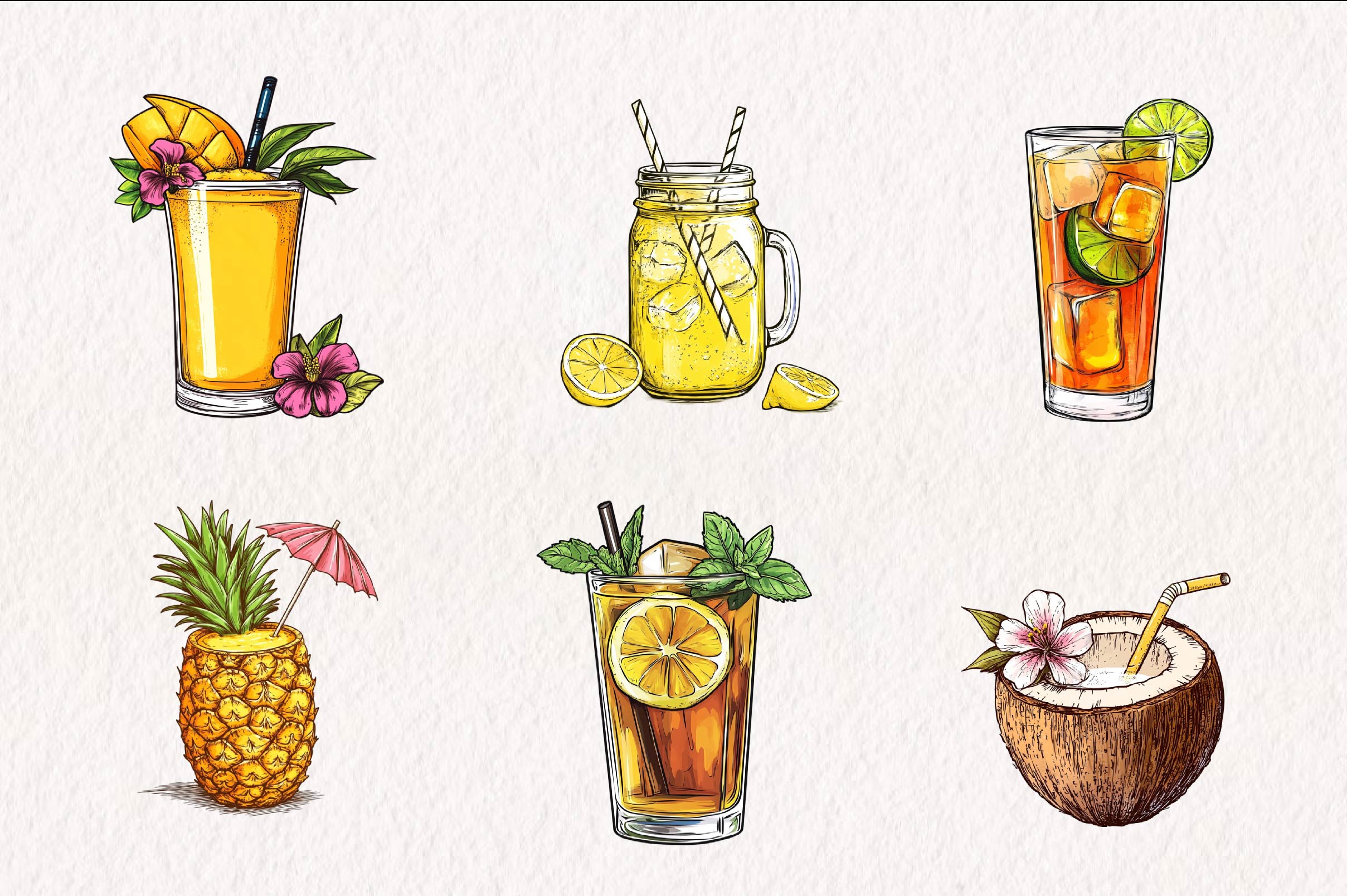 Summer Drink Clipart Bundle - CraftNest - Digital Crafting and Art