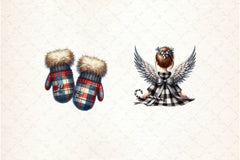 Luxury Plaid Black And White Christmas Clipart Bundle - CraftNest - Digital Crafting and Art