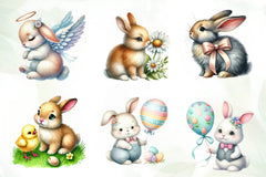 Cute Easter Bunny Clipart Bundle 1 - CraftNest - Digital Crafting and Art