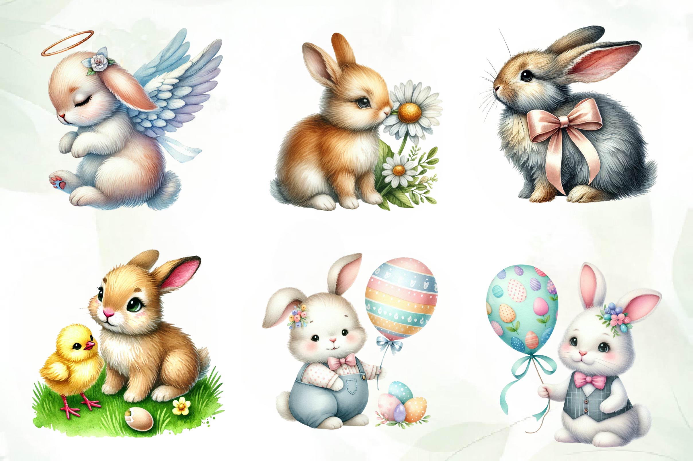 Cute Easter Bunny Clipart Bundle 1 - CraftNest - Digital Crafting and Art