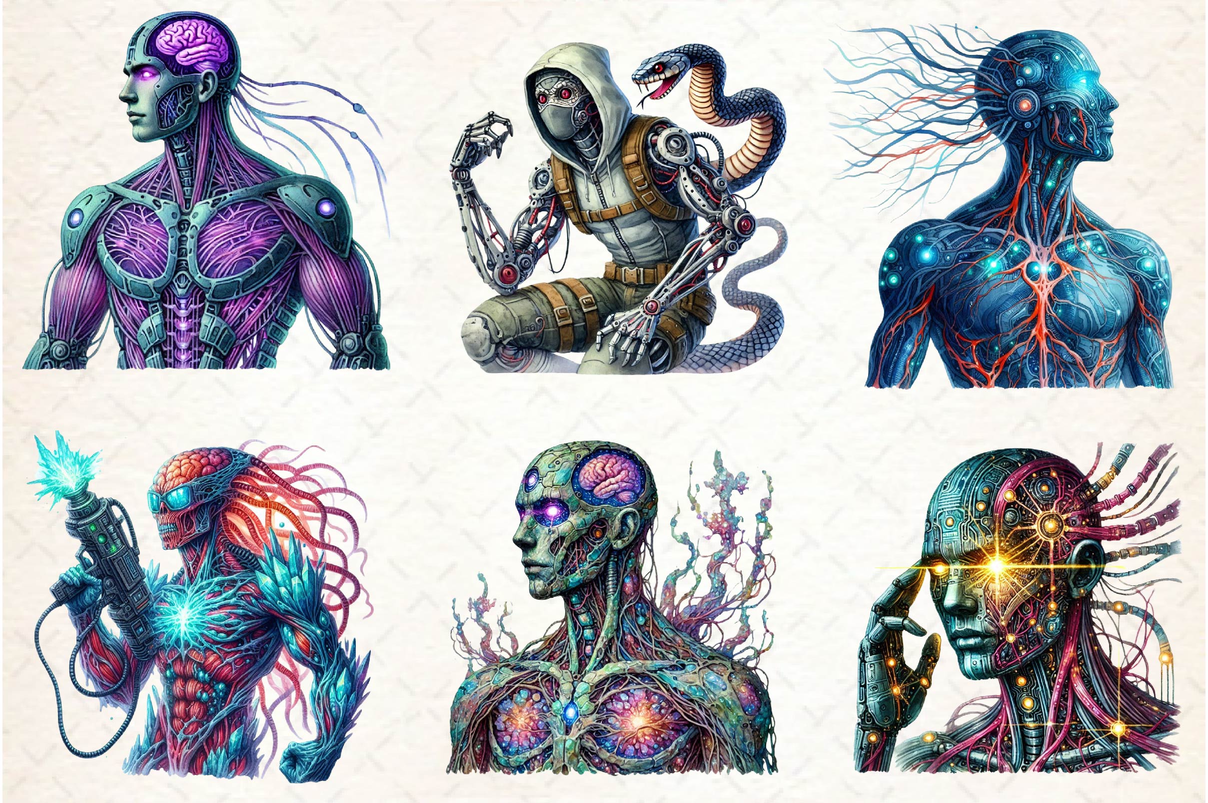 Biopunk Character Clipart Bundle - CraftNest - Digital Crafting and Art