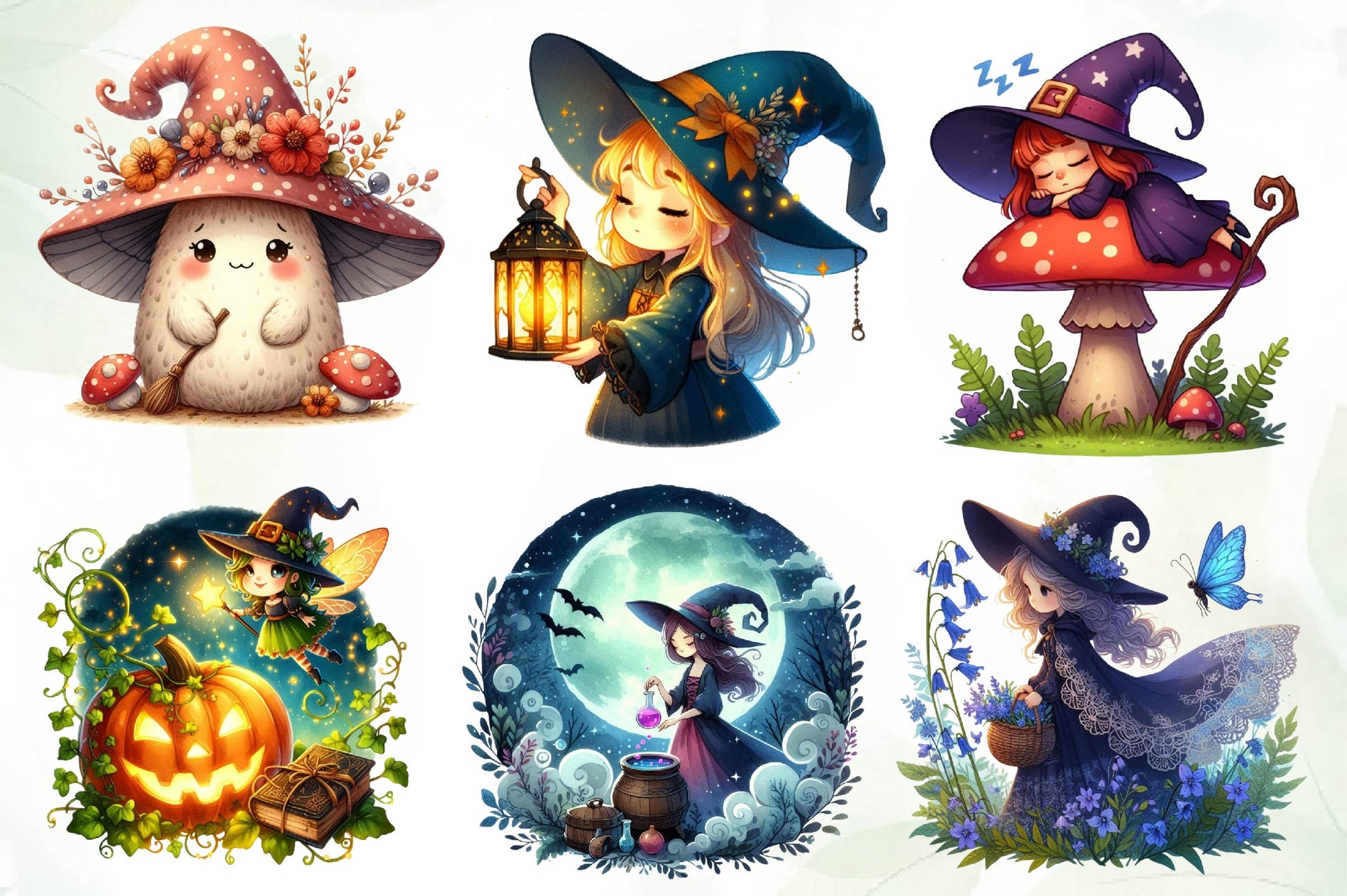 Cozy Magic Fairy Forest Witch Clipart Bundle - CraftNest - Digital Crafting and Art