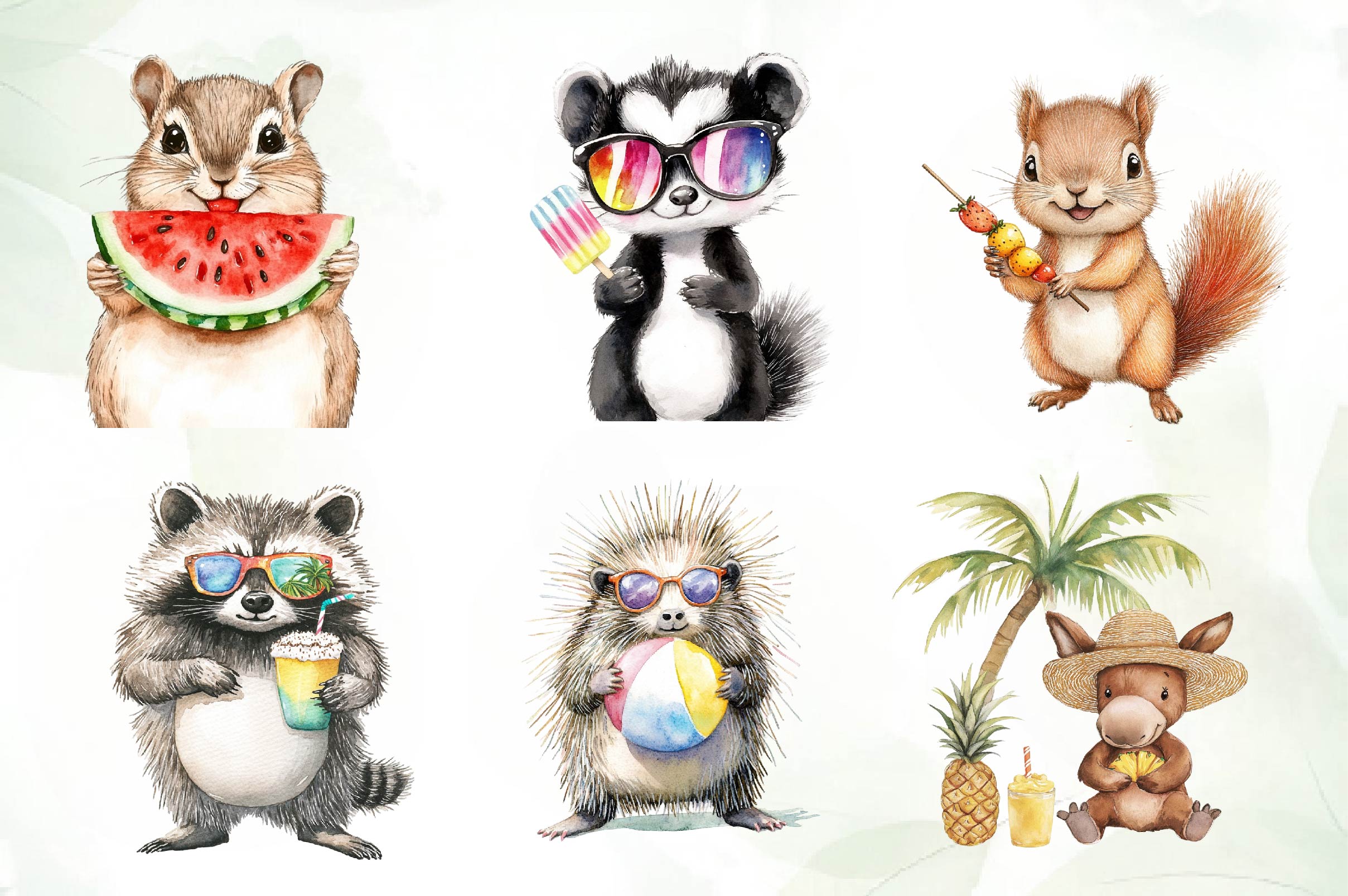 Happy Beach Day Forest Animals Clipart Bundle - CraftNest - Digital Crafting and Art