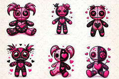 Valentines Day Gothic Voodoo Doll Clipart Bundle 1 - CraftNest - Digital Crafting and Art