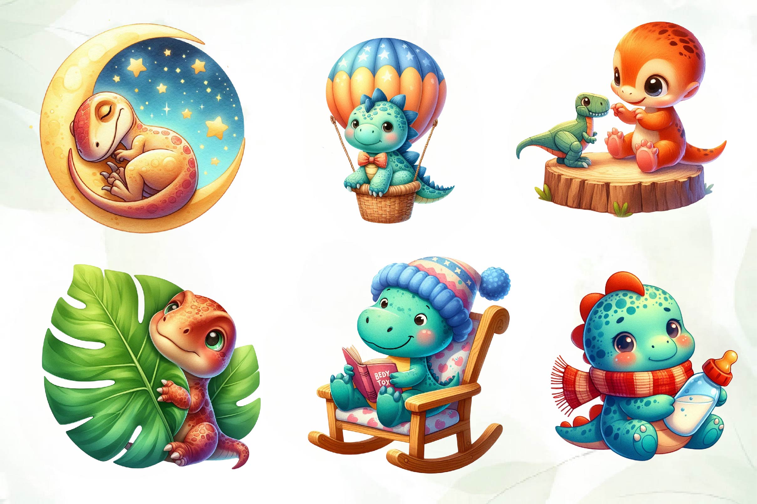 Dinosaurs Nursery Decor Clipart Bundle - CraftNest - Digital Crafting and Art