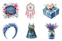 Denim Mothers Day Clipart Bundle - CraftNest - Digital Crafting and Art