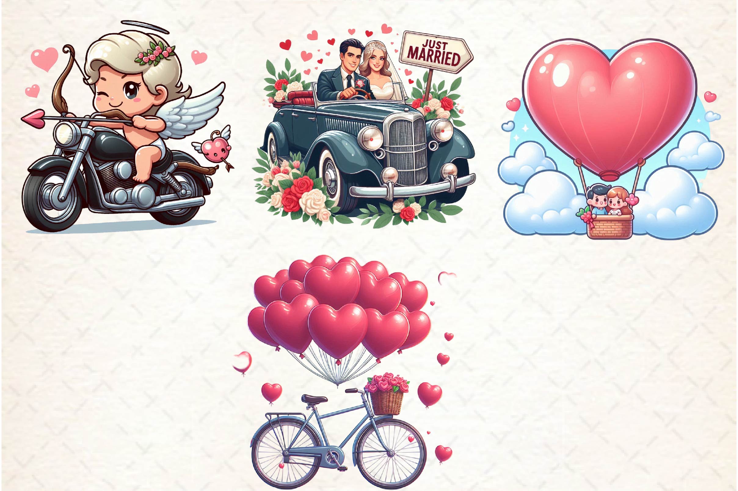 Love Transportation Valentine Clipart Bundle - CraftNest - Digital Crafting and Art