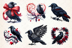 Valentine Gothic Ravens Clipart Bundle - CraftNest - Digital Crafting and Art