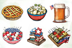 4th Of July Food Clipart Bundle - CraftNest - Digital Crafting and Art