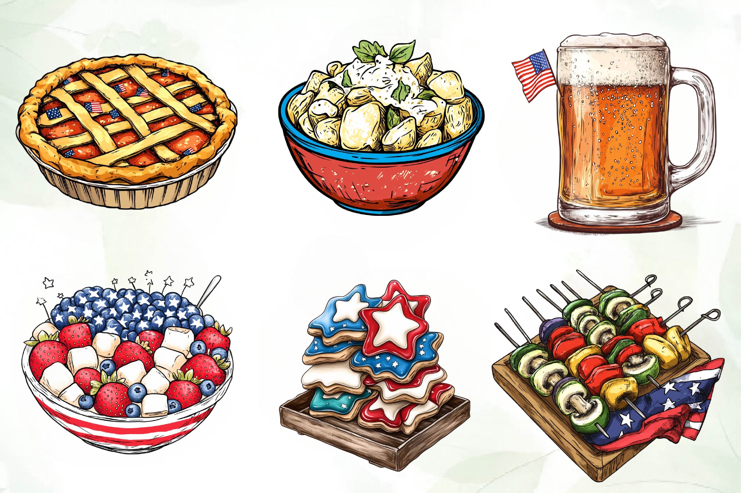 4th Of July Food Clipart Bundle - CraftNest - Digital Crafting and Art