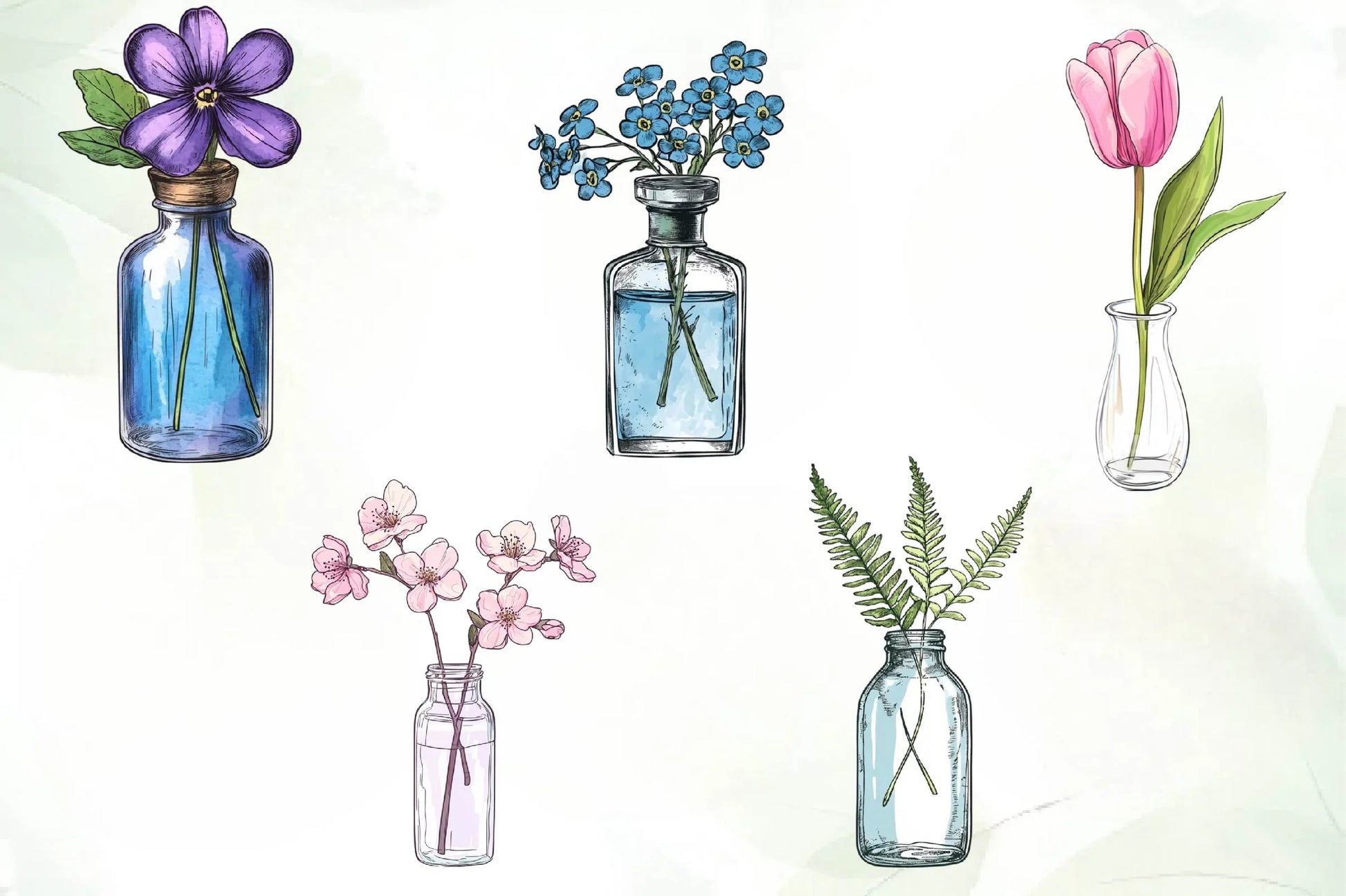Flower In Jar Clipart Bundle - CraftNest - Digital Crafting and Art