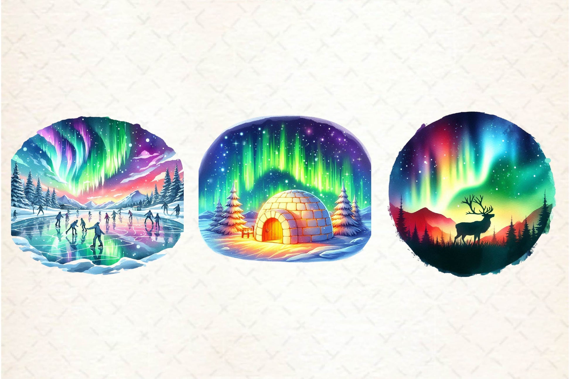 Polar Lights Winter Clipart Bundle - CraftNest - Digital Crafting and Art