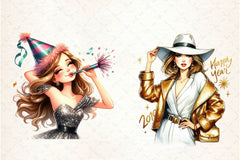 New Year Black American Girl Clipart Bundle - CraftNest - Digital Crafting and Art