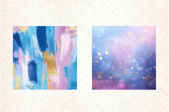 Blue Pink Gold Abstract Backgrounds Clipart Bundle - CraftNest - Digital Crafting and Art