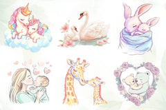 Pastel Mothers & Child Clipart Bundle - CraftNest - Digital Crafting and Art