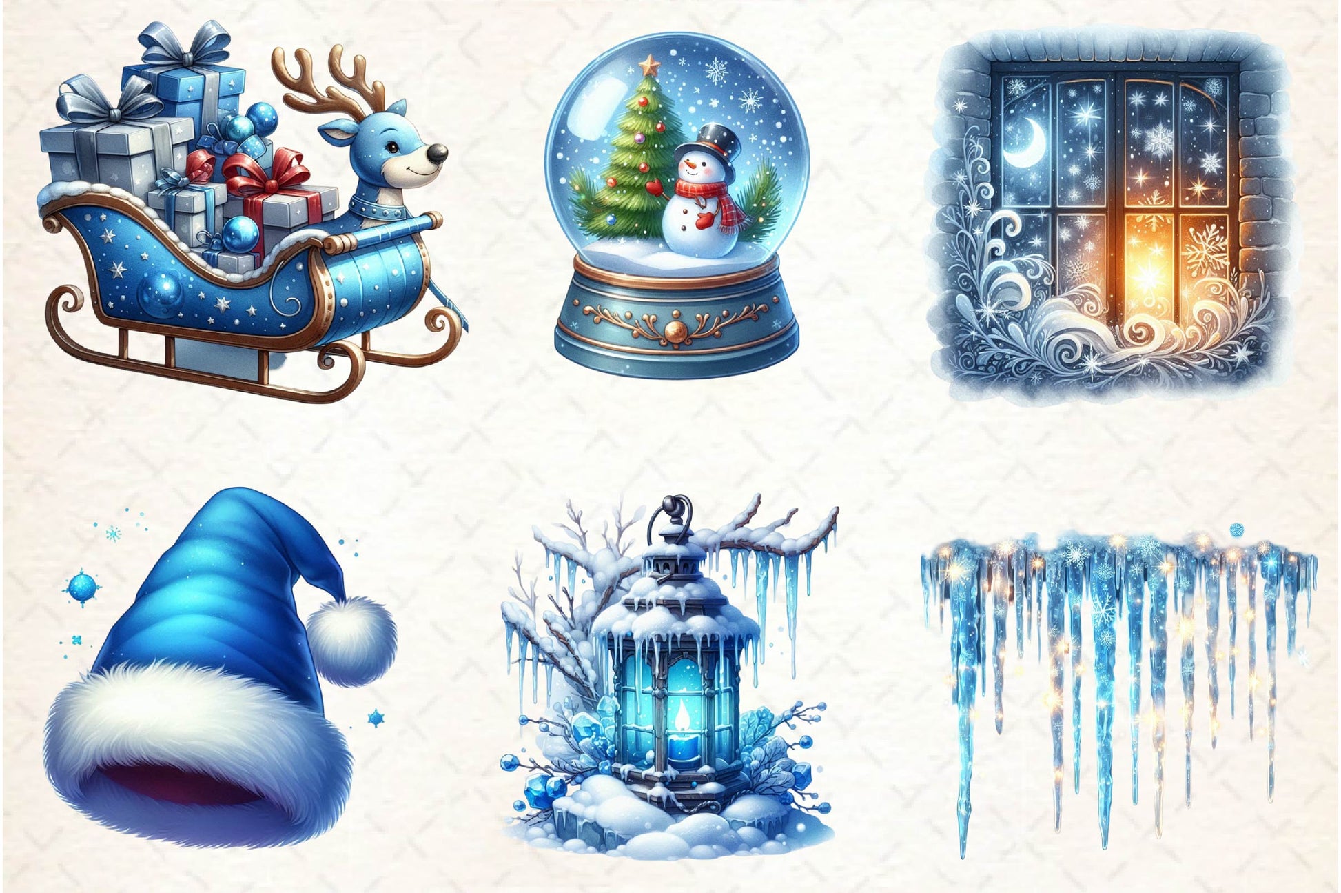 Blue Christmas Clipart Bundle - CraftNest - Digital Crafting and Art