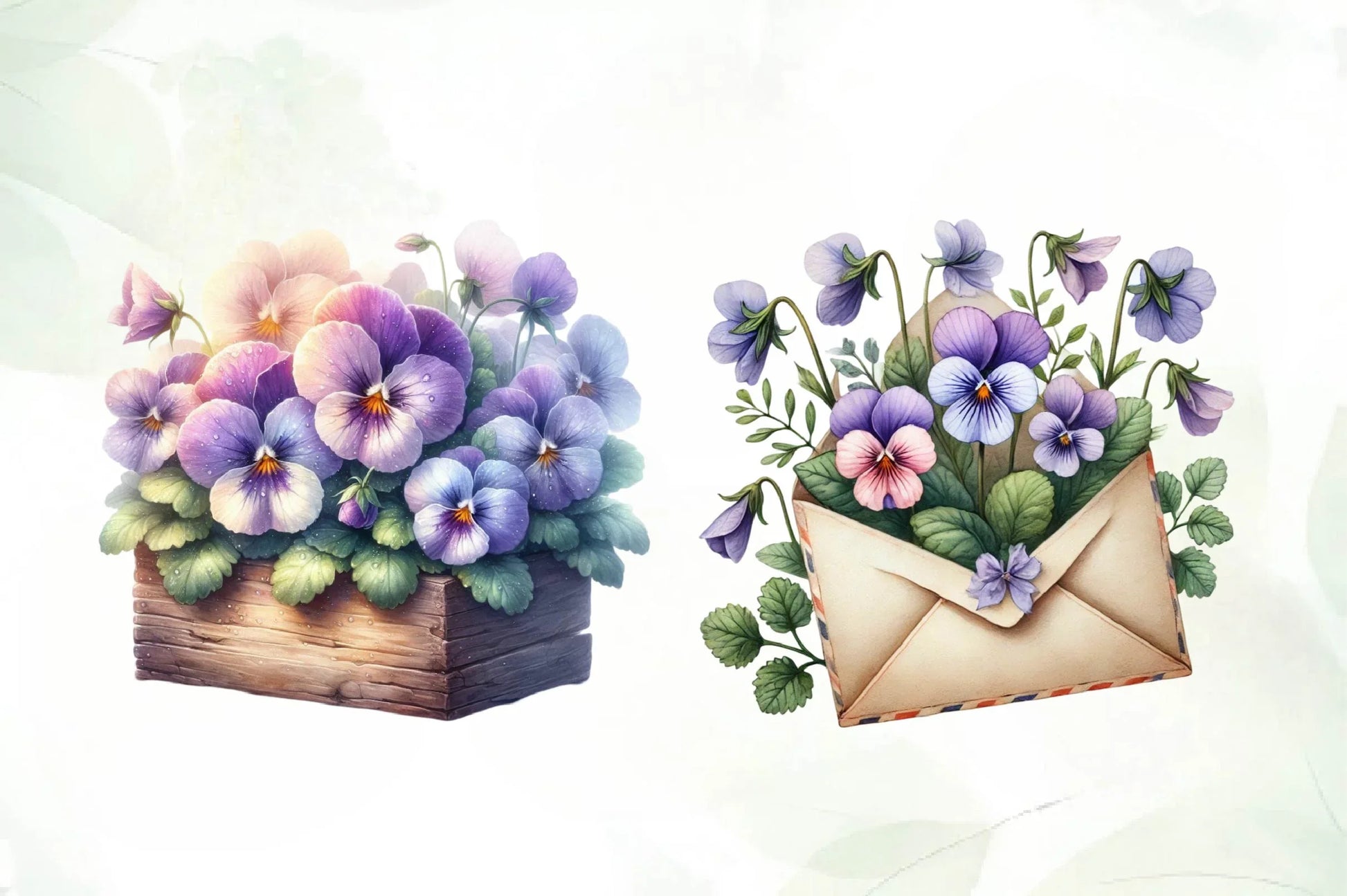 Spring Viola Flower Clipart Bundle - CraftNest - Digital Crafting and Art