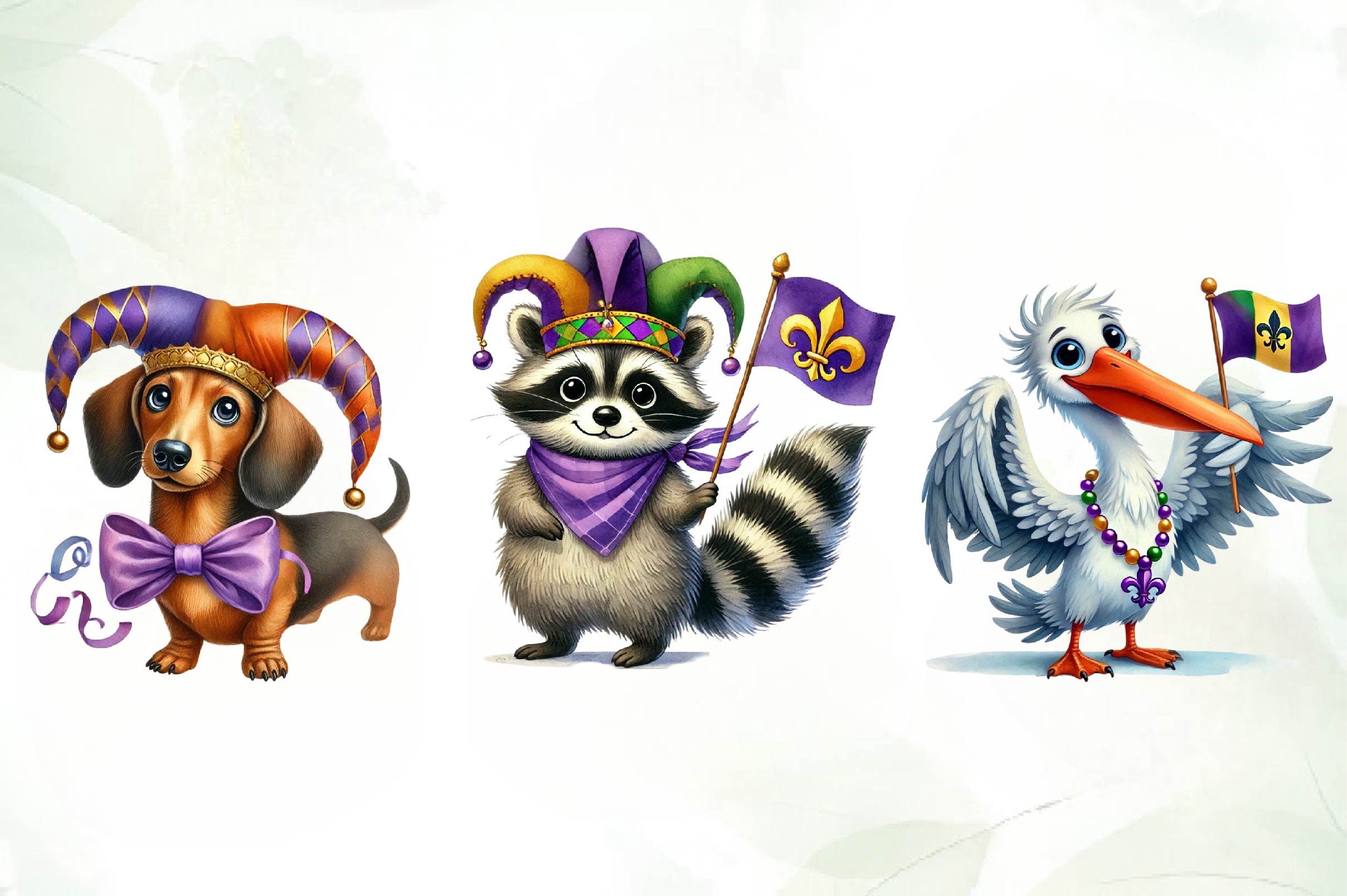 Mardi Gras Animals Clipart Bundle - CraftNest - Digital Crafting and Art
