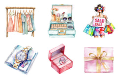 Shopping & Sales Fashion Clipart Bundle 1 - CraftNest - Digital Crafting and Art