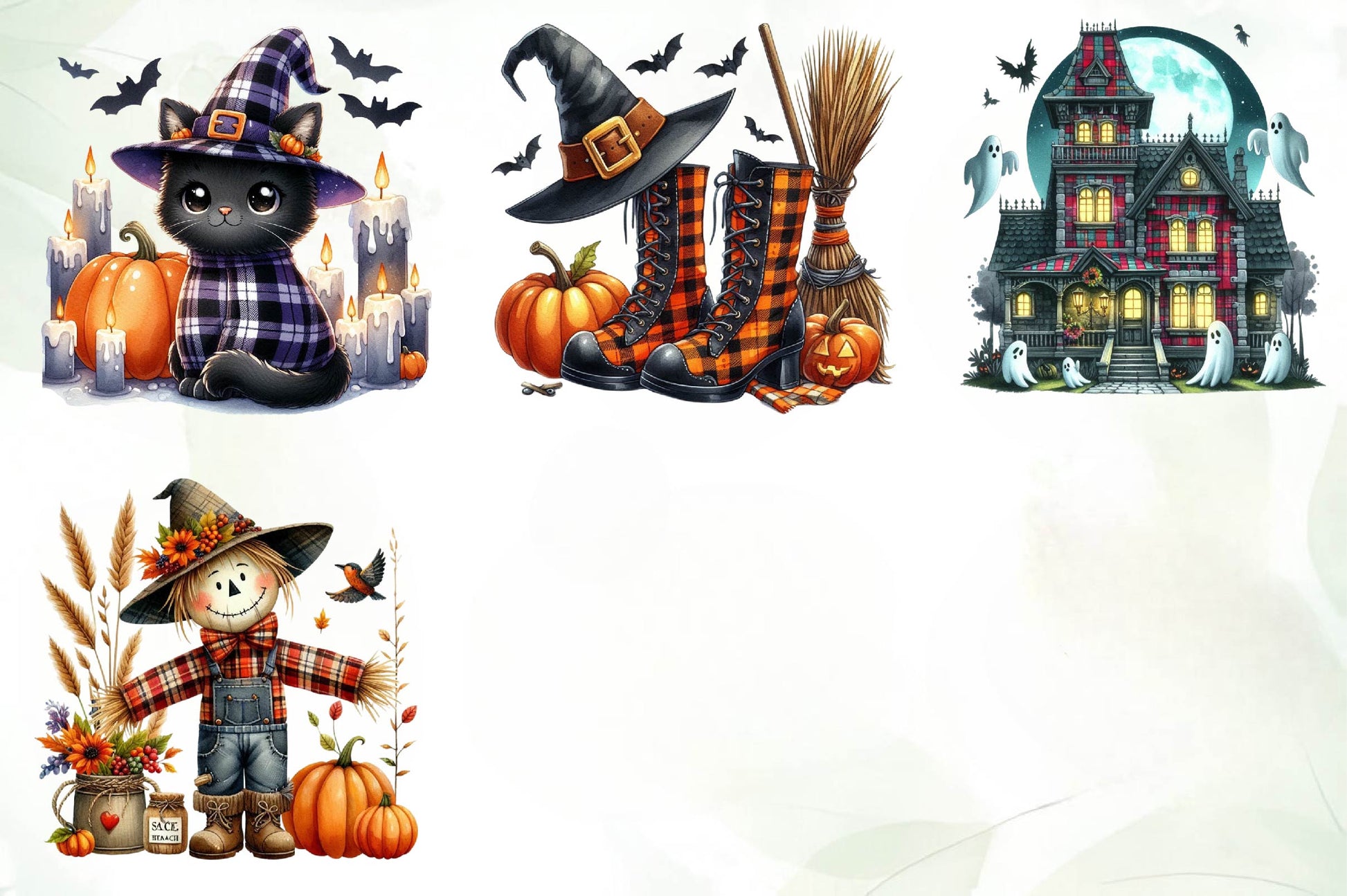 Halloween Autumn Plaid Clipart Bundle - CraftNest - Digital Crafting and Art