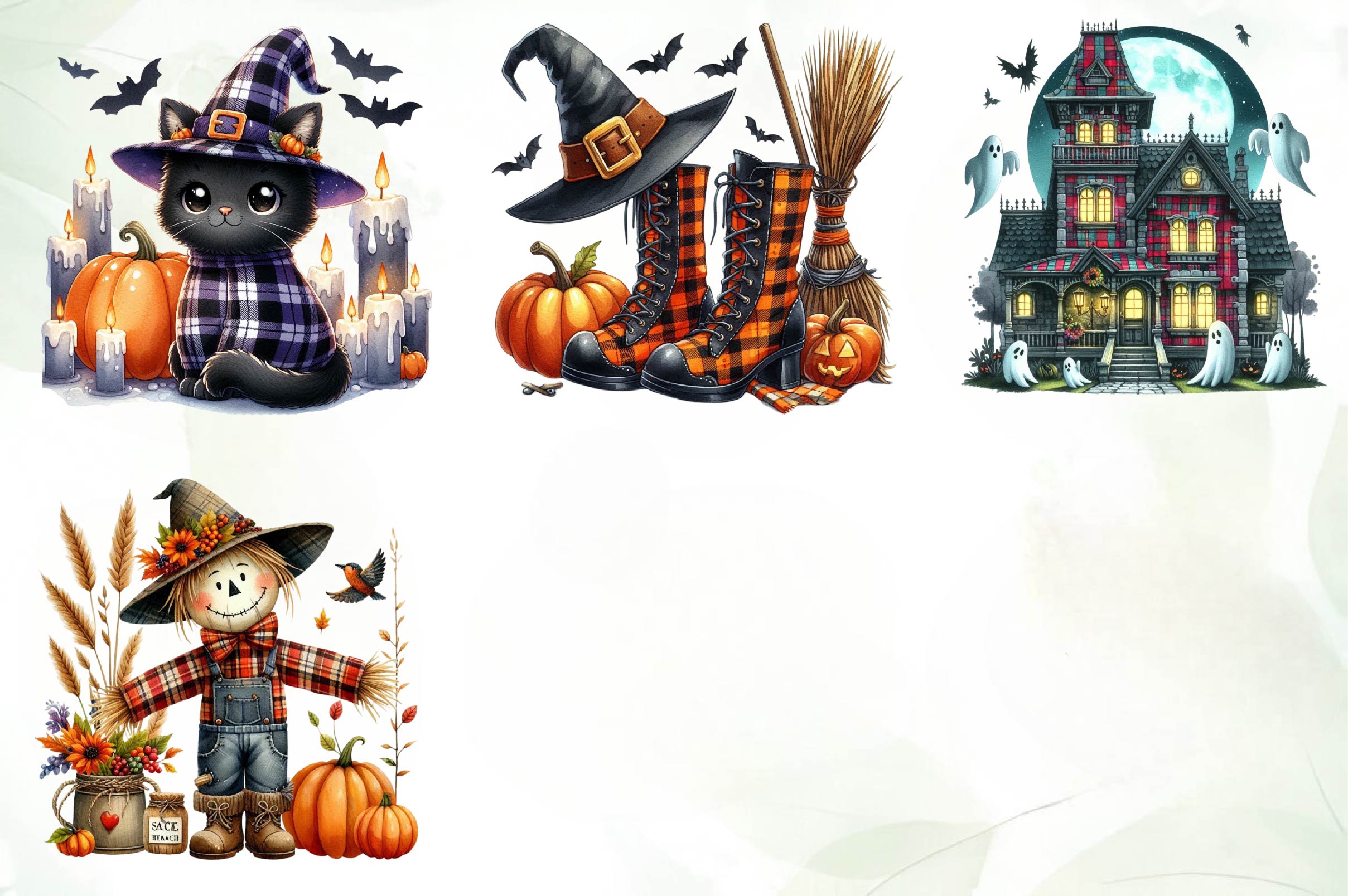 Halloween Autumn Plaid Clipart Bundle - CraftNest - Digital Crafting and Art