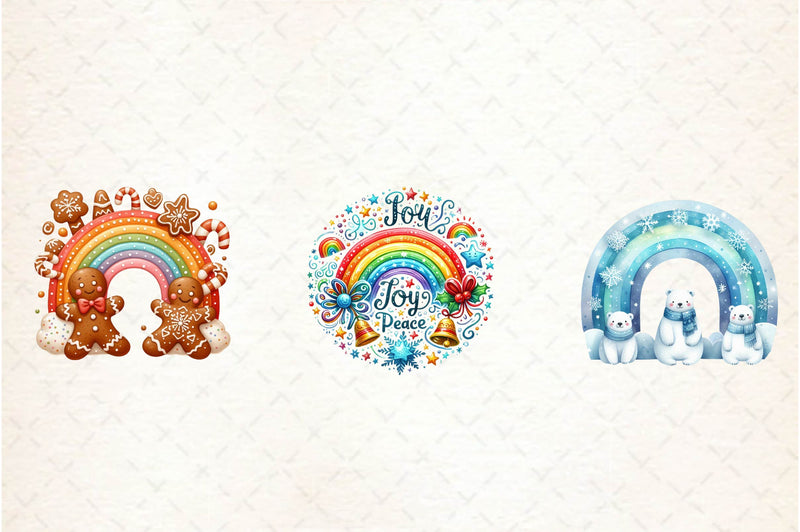 Christmas Rainbow Clipart Bundle - CraftNest - Digital Crafting and Art