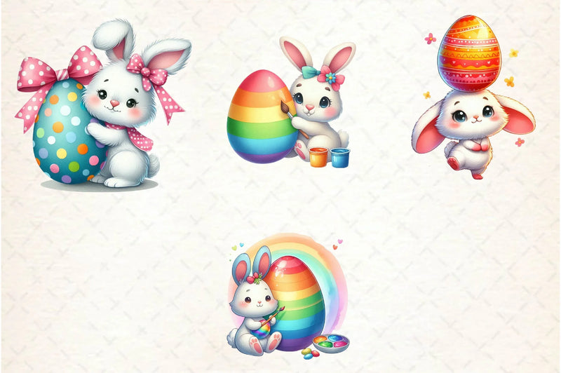 Easter Bunny With Egg Clipart Bundle - CraftNest - Digital Crafting and Art