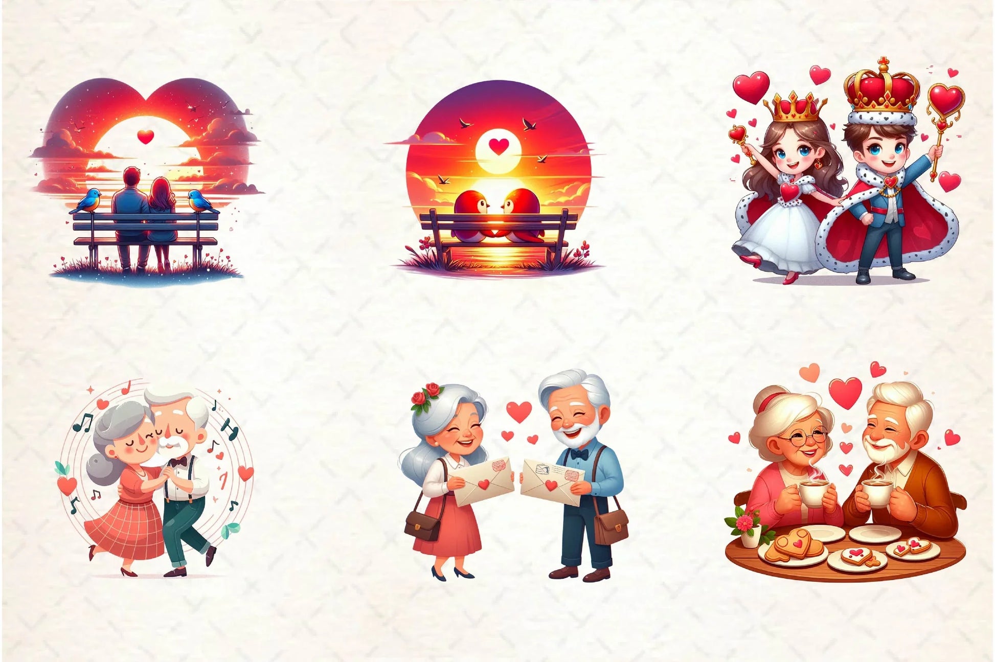 Old Couple Valentine's Day Clipart Bundle - CraftNest - Digital Crafting and Art