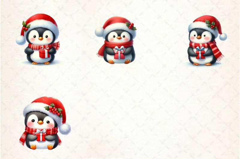 Cute Penguin Christmas Clipart Bundle - CraftNest - Digital Crafting and Art