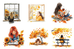 Autumn Journaling Girl Clipart Bundle - CraftNest - Digital Crafting and Art