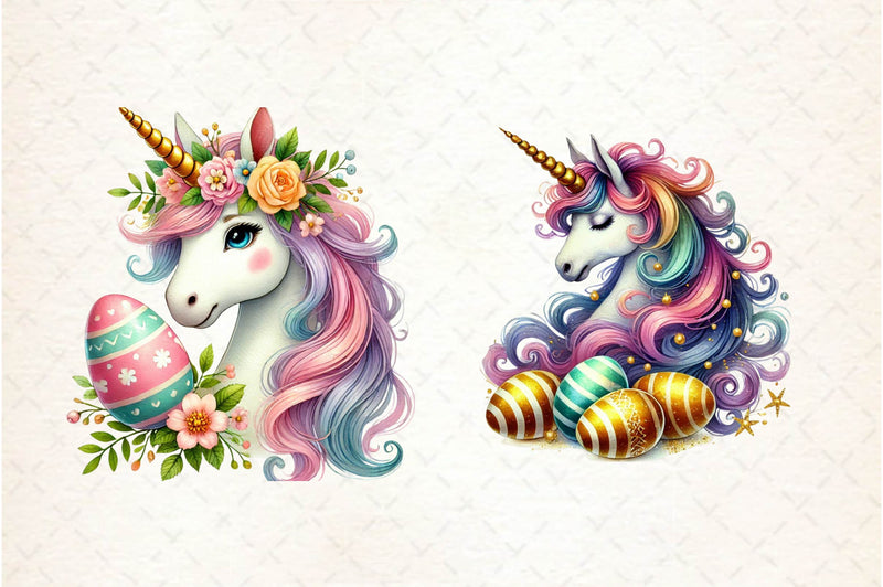 Cute Easter Unicorn Clipart Bundle - CraftNest - Digital Crafting and Art