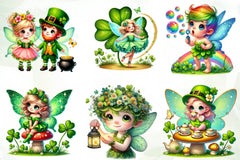 St Patricks Day Cute Fairy Girl Clipart Bundle - CraftNest - Digital Crafting and Art