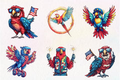 Patriotic 4th Of July Parrot Clipart Bundle - CraftNest - Digital Crafting and Art