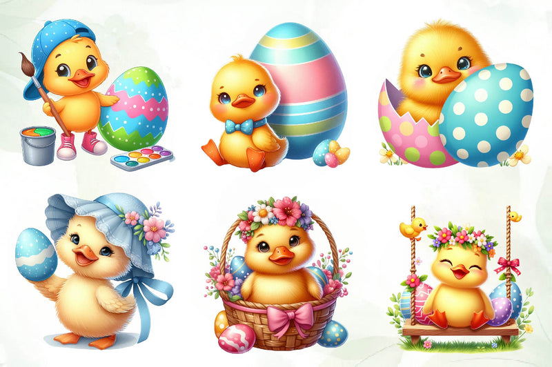 Easter Cute Duck Duck Clipart Bundle - CraftNest - Digital Crafting and Art