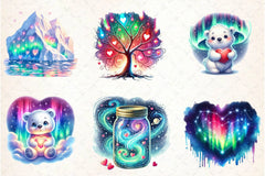 Polar Lights Valentine Clipart Bundle - CraftNest - Digital Crafting and Art